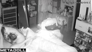 Young lovers having sex on their bed hard spy cam record