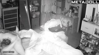Young lovers having sex on their bed hard spy cam record