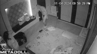 Beautiful dirty couple fuck brutally in their bed voyeur cam