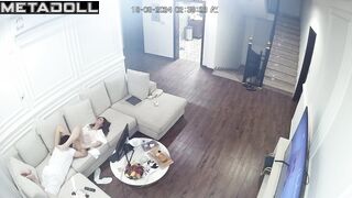 Old American brunette step-mom receives oral sex voyeur cam