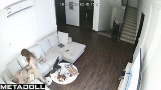 Old American brunette step-mom receives oral sex voyeur cam