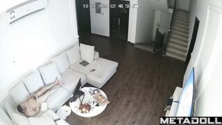 Old American brunette step-mom receives oral sex voyeur cam