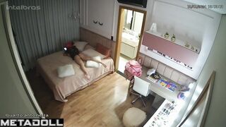 Skinny Russian brunette mom with beautiful big boobs in sexy panties