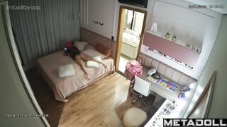 Skinny Russian brunette mom with beautiful big boobs in sexy panties