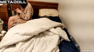 Skinny American girl masturbates to orgasm