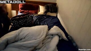 Skinny American girl masturbates to orgasm