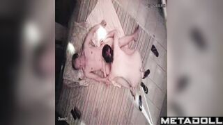 Chubby busty Belgian brunette mom sucks old cock and got cum hidden cam