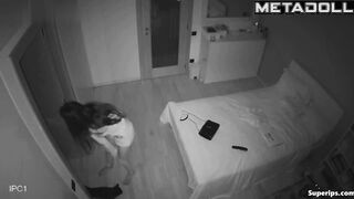 Beautiful naked European girl in her room