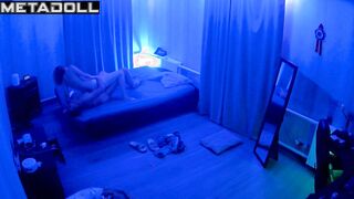 Horny European couple fucks in their room