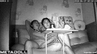 Korean lesbian couple fucks on the couch