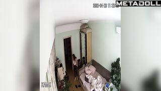 Naked brunette wife fingers to orgasm spy IP cam
