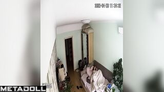 Naked brunette wife fingers to orgasm spy IP cam