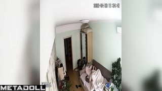Naked brunette wife fingers to orgasm spy IP cam