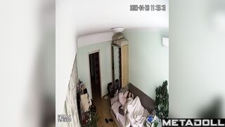 Naked brunette wife fingers to orgasm spy IP cam
