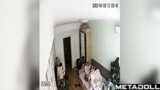 Naked brunette wife fingers to orgasm spy IP cam