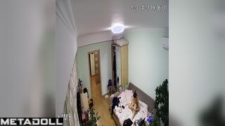 Tattooed Norwegian brunette bar dancer changes her wet and dirty panties at home