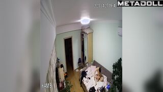 Tattooed Norwegian brunette bar dancer changes her wet and dirty panties at home