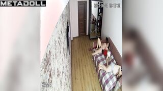Naked German brunette sex worker changes her dirty panties alone