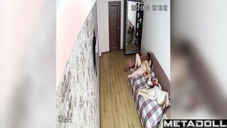 Naked German brunette sex worker changes her dirty panties alone