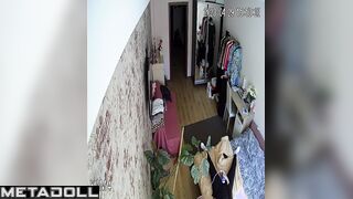 Naked English aunt fingers her tight ass with a sex toys