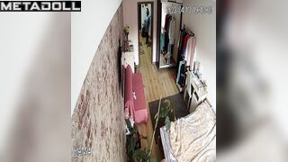 Naughty Russian wife fingers in her pajamas with a vibrator
