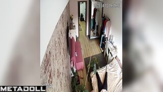 Naughty Russian wife fingers in her pajamas with a vibrator