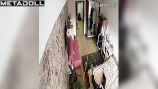 Naughty Russian wife fingers in her pajamas with a vibrator