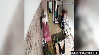 Naughty Russian wife fingers in her pajamas with a vibrator