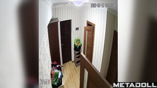 Mature Portuguese brunette student girl changes her new panties at home