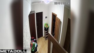 Mature Portuguese brunette student girl changes her new panties at home