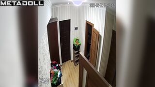Mature Portuguese brunette student girl changes her new panties at home