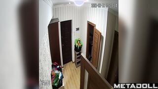 Mature Portuguese brunette student girl changes her new panties at home