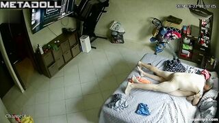Beautiful petite wife gets fucked on her bed