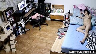 Korean grandma masturbates watching porn