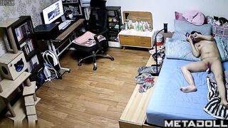 Korean grandma masturbates watching porn