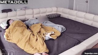 Korean granny masturbates watching porn