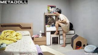 Three korean girls masturbate at home