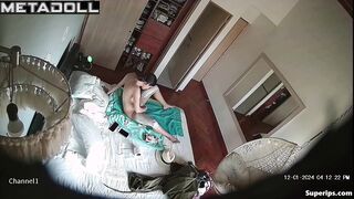 Latina girl shaves in a strange way