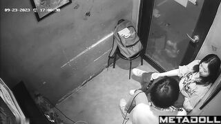 Tender Korean college couple in karaoke