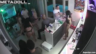 Swingers couples party in lingerie