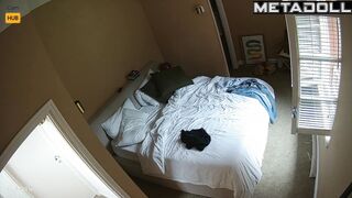 Naughty naked British brunette mom fucks her husband wildly voyeur cam