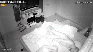 Real Swedish married coiple having sex in their messy room spy cam