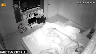 Real Swedish married coiple having sex in their messy room spy cam
