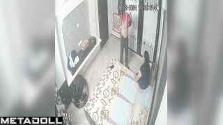 Horny French brunette MILF wets the bed while fucking hidden cam