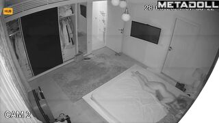 Big tits Romanian brunette slave changes her wet and dirty panties after work