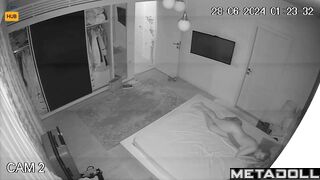 Big tits Romanian brunette slave changes her wet and dirty panties after work