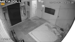 Big tits Romanian brunette slave changes her wet and dirty panties after work