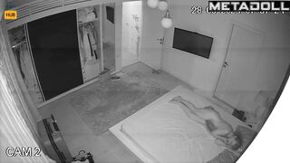 Big tits Romanian brunette slave changes her wet and dirty panties after work