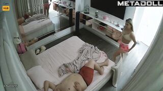 My girlfriend's parents having sex wildly in their bed hidden IP cam
