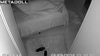 Naked Russian brunette student girl gives her husband a sloppy blowjob spy cam